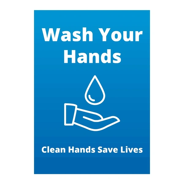 Sign - Wash Your Hands Blue